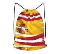 SMAZDFXX Sac à dos à cordon imprimé drapeau espagnol, grande capacité, imperméable, en nylon, réutilisable et épais.