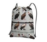 SMAZDFXX Sac à dos de gym à cordon Vultures Of The World, sac de plage imperméable, sac à cordon pour femmes et hommes