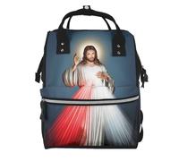 SMAZDFXX Sac à dos de maternité grande capacité Divine Mercy, sac à dos à langer multifonctionnel, imprimé 3D, sac à dos de voyage