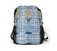 SMAZDFXX Sac à dos de sport unisexe Topiary Blue Roses Ginger Jars avec large ouverture et compartiments secs et humides