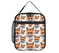 SMAZDFXX Sac à lunch pour hommes et femmes Fox Art, boîte à lunch isotherme de grande capacité avec plusieurs poches