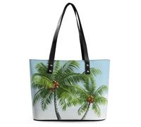 SMAZDFXX Sac à main cabas en cuir à motif palmier tropical, sac bandoulière tendance pour femme, idéal au quotidien et en voyage.
