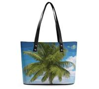 SMAZDFXX Sac à main cabas en cuir motif palmier, style hobo, idéal pour la plage et les voyages. Sac bandoulière tendance pour femme, parfait au quotidien.