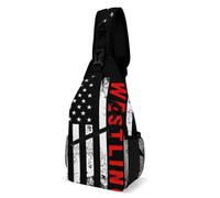 SMAZDFXX Sac bandoulière décontracté avec drapeau de lutte, sac à dos de randonnée, sac de poitrine portable pour les voyages