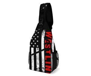 SMAZDFXX Sac bandoulière décontracté avec drapeau de lutte, sac à dos de randonnée, sac de poitrine portable pour les voyages