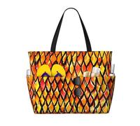 SMAZDFXX Sac cabas Black2 à motif écailles de dragon pour femme, grande capacité, idéal pour la plage, les voyages et les bandoulières.