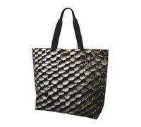 SMAZDFXX Sac cabas grande capacité pour femme Black2 Dragon Scale, sac à bandoulière réutilisable