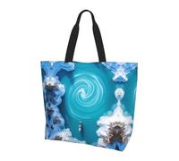 SMAZDFXX Sac cabas grande capacité pour femme Black4 à imprimé dragon, réutilisable, à bandoulière