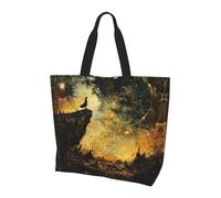 SMAZDFXX Sac cabas grande capacité pour femme Black5 à imprimé dragon, réutilisable, sac à bandoulière