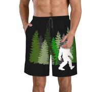 SMAZDFXX SasquatchTrees - Short de Bain hawaïen à séchage Rapide pour Homme avec Poches