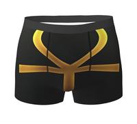SMAZDFXX sous-vêtements pour Hommes, Motif œil égyptien doré Ankh, Égypte - Boxer élastique pour Hommes