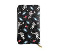 SMAZDFXX Space Astronaut Slam Dunk Moon Leather Wallet Personalized Handbag for Women Birthday Anniversary Valentines Gift 4.13 x 7.48 inches