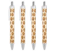 SMAZDFXX Stylo à bille rétractable en forme de biscuits au chocolat, écriture fluide, encre noire, cadeau de bureau (lot de 4)