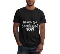 SMAZDFXX T-Shirt Vintage « Nous Sommes Tous Charlie Kirk Maintenant » - Coupe Classique, col Ras du Cou, Adulte Noir