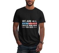 SMAZDFXX T-Shirt Vintage « Nous Sommes Tous Charlie Kirk Maintenant » - Coupe Classique, col Ras du Cou, Adulte Noir