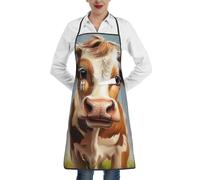 SMAZDFXX Tablier de cuisine réglable avec poche, imprimé vache, unisexe, 52,1 x 71,1 cm