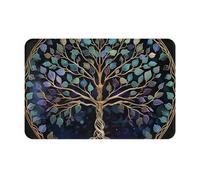 SMAZDFXX Tapis de Bain en Flanelle Ultra Douce 40 x 60 cm, Motif Arbre de Vie, Nature sacrée et Mystique, Style bohème, antidérapant et Absorbant, idéal pour Salle de Bain, Cuisine et Chambre.