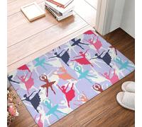 SMAZDFXX Tapis de Sol Ballerine, Motif Danseuse, Mignon et antidérapant, idéal pour la Cuisine, Le Salon, la Chambre d'enfant, la crèche, la décoration intérieure et comme Cadeau (40 x 60 cm).