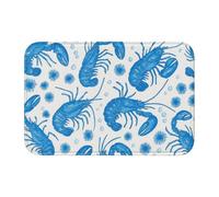 SMAZDFXX Tapis de Sol Blue Lobsters Crystal Velvet Lock Edge 40x60 cm, antidérapant pour la Maison