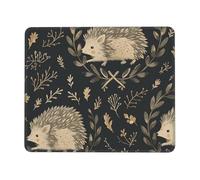 SMAZDFXX Tapis de Souris à Anneaux hérisson et Herbe, antidérapant, imperméable, Bords Cousus, en Caoutchouc, 17,8 x 21,8 cm