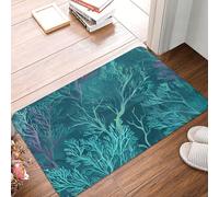 SMAZDFXX Tapis d'entrée 40 x 60 cm, Motif algues Vertes et Bleues, Absorbant et Facile à Nettoyer, idéal pour Une terrasse, Une Maison de Campagne ou Un Jardin.