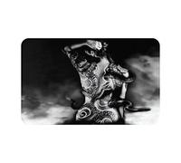 SMAZDFXX Tapis d'entrée/de Chambre/de Cuisine avec Tatouage de Serpent représentant Une Jeune Fille Yakuza du Clan Sinoby, Assise sur Une Pierre au Bord de l'eau (49 x 80 cm).