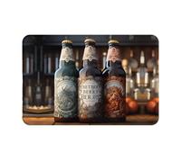 SMAZDFXX Tapis d'entrée imprimé de 3 Bouteilles de bière, Tapis de Bienvenue, Convient à Une Utilisation intérieure et extérieure, Facile à Nettoyer