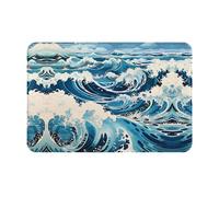 SMAZDFXX Tapis d'entrée imprimé de Vagues Style Ukiyo-e, Tapis de Bienvenue, Convient à Une Utilisation intérieure et extérieure, Facile à Nettoyer
