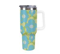 SMAZDFXX Tasse à café isotherme FloreS à motif répétitif - Garde les boissons chaudes pendant des heures - Isolation sous vide pour un usage quotidien - 1,2 L