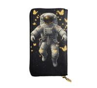 SMAZDFXX Trippy Space Astronaut Butterfly Art Leather Wallet Personalized Handbag for Women Birthday Anniversary Valentines Gift 4.13 x 7.48 inches