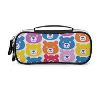 SMAZDFXX Trousse de Maquillage à Motif d'ours colorés, Grande capacité, Trousse à Crayons Portable avec séparateur et poignée