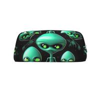 SMAZDFXX Trousse de Maquillage Aliens pour Femmes et Hommes, Petite Trousse de Voyage à Fermeture éclair, Porte-Monnaie en Cuir