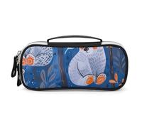 SMAZDFXX Trousse de Maquillage Motif Ours Blanc, Grande capacité, Trousse à Crayons Portable avec séparateur et poignée