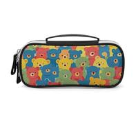 SMAZDFXX Trousse de Maquillage Motif Ours colorés, Grande capacité, Trousse à Crayons Portable avec séparateur et poignée