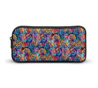SMAZDFXX Trousse de Maquillage Unisexe élégante et colorée Tiger, Grande capacité, avec Double Fermeture éclair