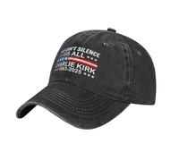 SMAZDFXX Vous ne Pouvez Pas Nous Faire taire Tous, Je suis Charlie Kirk Casquette de Baseball rétro en Denim Unisexe Noire