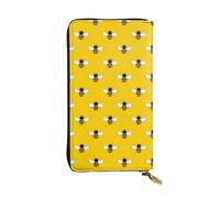 SMAZDFXX Yellow Bee Leather Wallet Personalized Handbag for Women Birthday Anniversary Valentines Gift 4.13 x 7.48 inches