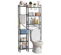 Smbcgdm Rangement au-Dessus des Toilettes, Support de Rangement pour Linge de Salle de Bain à 3 Niveaux, Organisateur Peu encombrant, Fournitures ménagères Noir