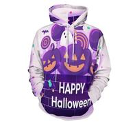 SMBHIAON Homme Sweats À Capuche 3D Conception De Texte De Ballon Pull Imprimé À Manches Longues Sweatshirt avec Poches À Cordon,Sweatshirt Pull À Capuche Hip Hop Décontracté