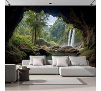 SMBHIAON Papier Peint Mural 3D Décor À La Maison Paysage De Forêt Naturelle Paysage Galactique 3D Photo Papier Peint Pour Salon Chambre,300×210 Cm,Vert