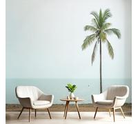 SMBHIAON Papier Peint Panoramique Photographie Minimaliste 250×175 cm - Décoration Murale Moderne - Tapisserie Décorative Pour Chambre Salon - Motif De Cocotier Solitaire