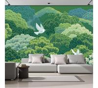 SMBHIAON Papier Peint Panoramique Végétation Forestière 300×210 Cm - Décoration Murale Moderne - Tapisserie Décorative Pour Chambre Salon - Illustrations De Plantes Et D'Oiseaux