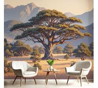 SMBHIAON Papier Peint Pins Des Prairies Panoramique 3D Paysages Naturels Papier Peint Vert Murale Salon Chambre À Coucher Maison Décoration Intérieure 300×210 Cm
