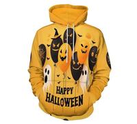 SMBHIAON Sweat À Capuche Unisexe avec Impression Halloween 3D pour Homme Et Femme avec Poche Kangourou,Illustration De Ballon De Style Dessin Animé