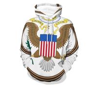 SMBHIAON Sweat À Capuche Unisexe pour Homme Et Femme - Sweat-Shirt À Manches Longues avec Imprimé Drapeau De La Emblème National des États-Unis, Grande Taille pour Le Printemps