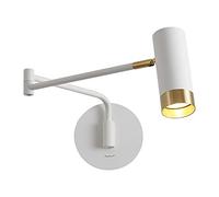 SMCCYYSD Applique Murale Moderne de Chevet avec Bras articulé, Ampoule GU10, réglable et rotative, idéale pour la Chambre, Le Salon, Le Bureau et l'hôtel (Blanc).