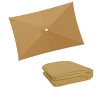 SMCMGECEUZ 300x200cm Auvent De Remplacement pour Parasol, Auvent De Rechange pour Parasol 6 Baleines Housse De Rechange pour Parasol Rectangulaire(Khaki)