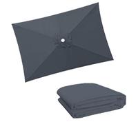 SMCMGECEUZ 300x200cm Auvent De Remplacement pour Parasol, Auvent De Rechange pour Parasol 6 Baleines Housse De Rechange pour Parasol Rectangulaire(Gray)