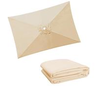 SMCMGECEUZ 300x200cm Auvent De Remplacement pour Parasol, Auvent De Rechange pour Parasol 6 Baleines Housse De Rechange pour Parasol Rectangulaire(Beige)
