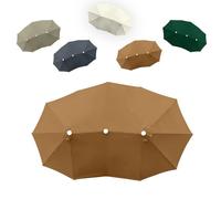 SMCMGECEUZ 460x270cm Toile De Rechange pour Parasol Double 12 Baleines Auvent De Rechange pour Parasol De Jardin Auvent De Remplacement pour Parasol Double(Khaki)